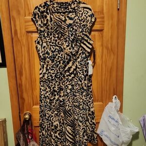 Jones New York Animal Print Midi Dress NWT